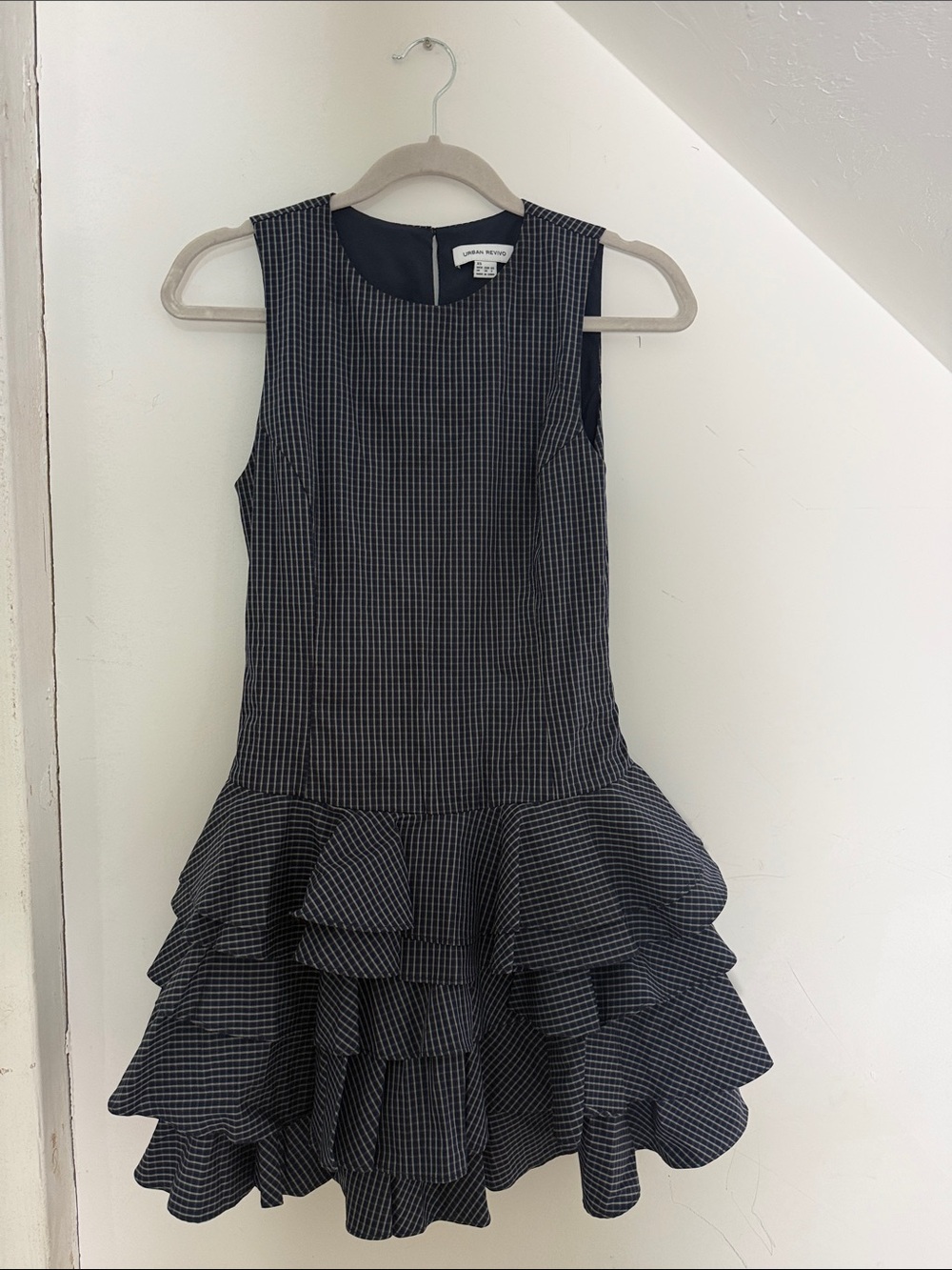 Urban Revivo Gingham Ruffle Hem Dress
